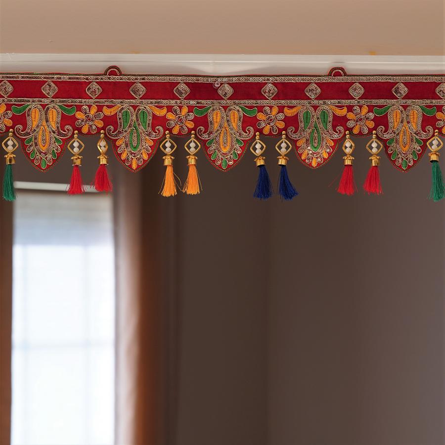 Embroidered Door Toran Bandhanwar with Silk Tassels 36 Inches 43790 USA